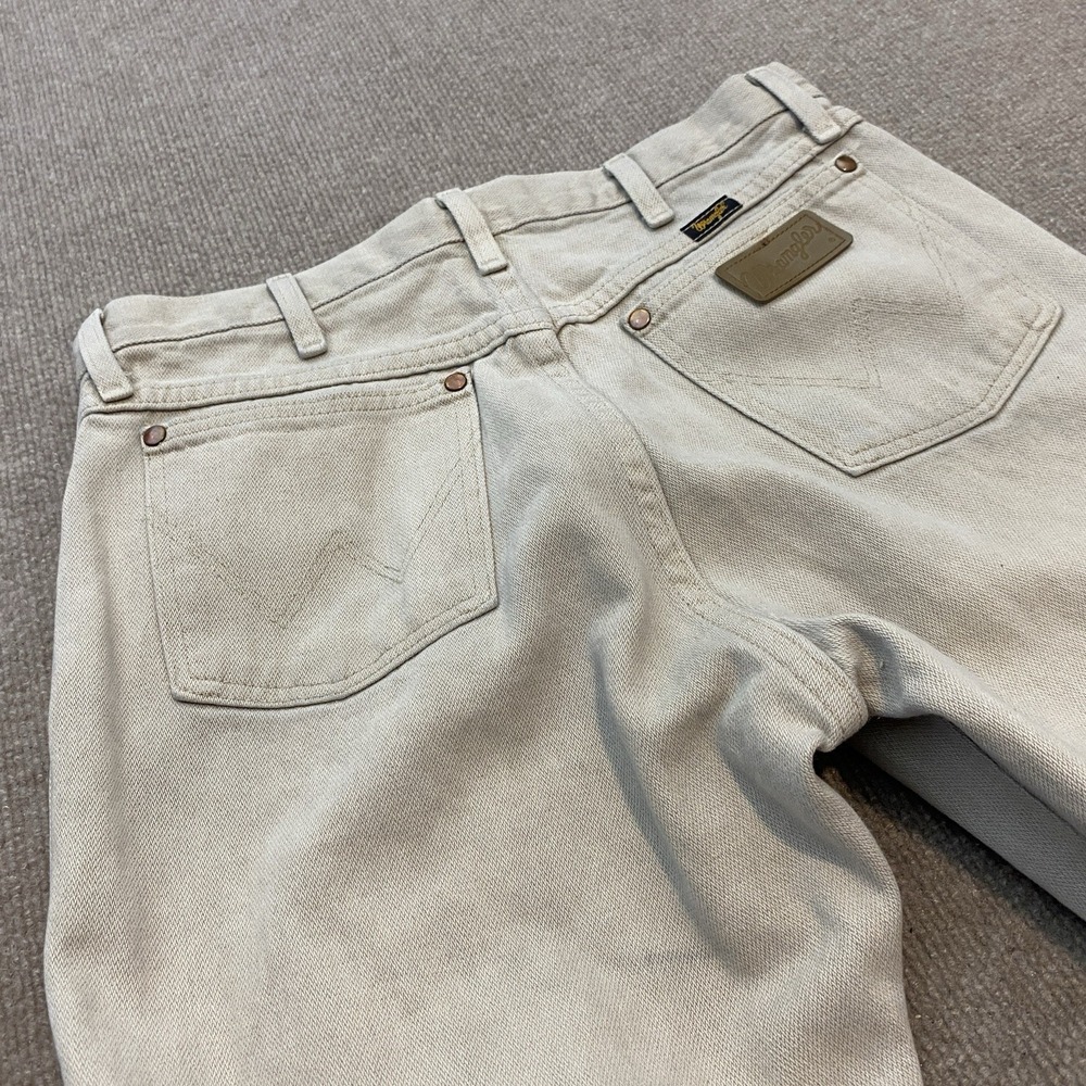 Wrangler Jeans Mens 32x36 Tan Cowboy Denim 1013MWZ Western Distressed Denim